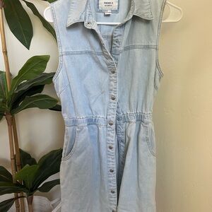 Forever 21 Light Blue Denim Button-Down Dress